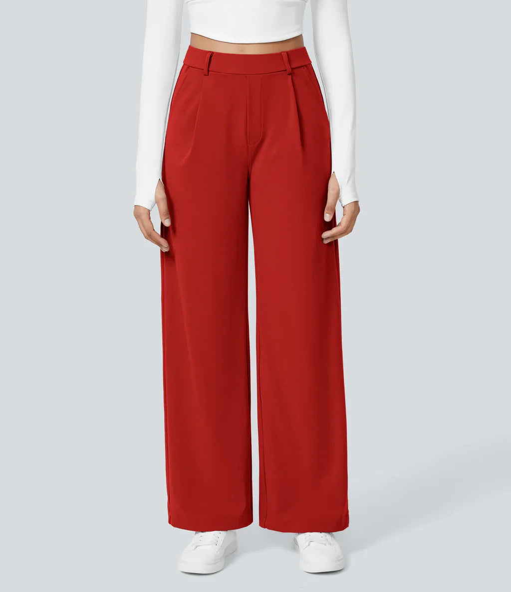 High-waisted leg loose trousers