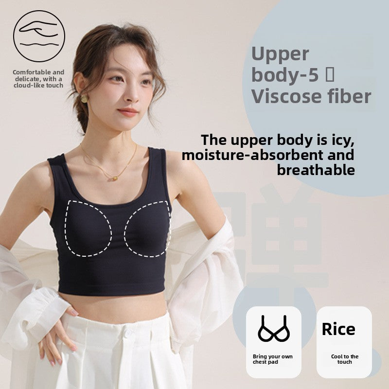 Padded sports bra with shoulder straps