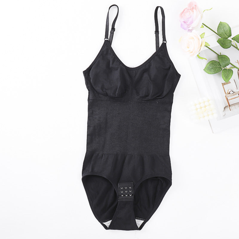 Women's Elastic One-Piece Shapewear Bodysuit with Chest Pad ? Adjustable & Seamless