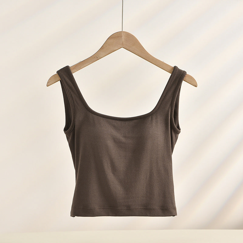 Padded sports bra with shoulder straps