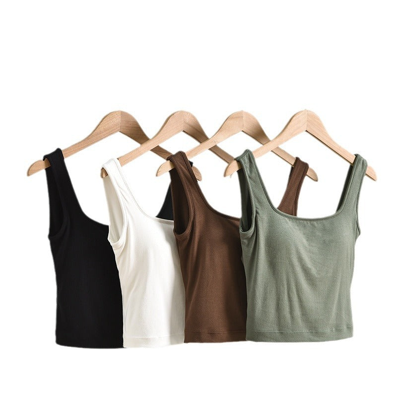 Padded sports bra with shoulder straps