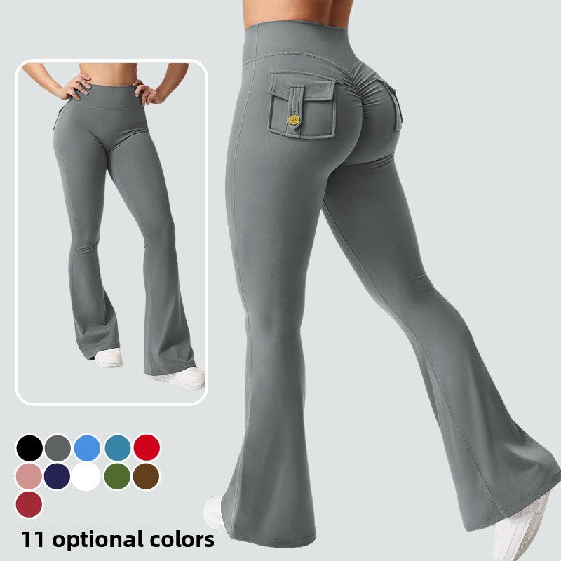 Flared Yoga Pants with Pockets