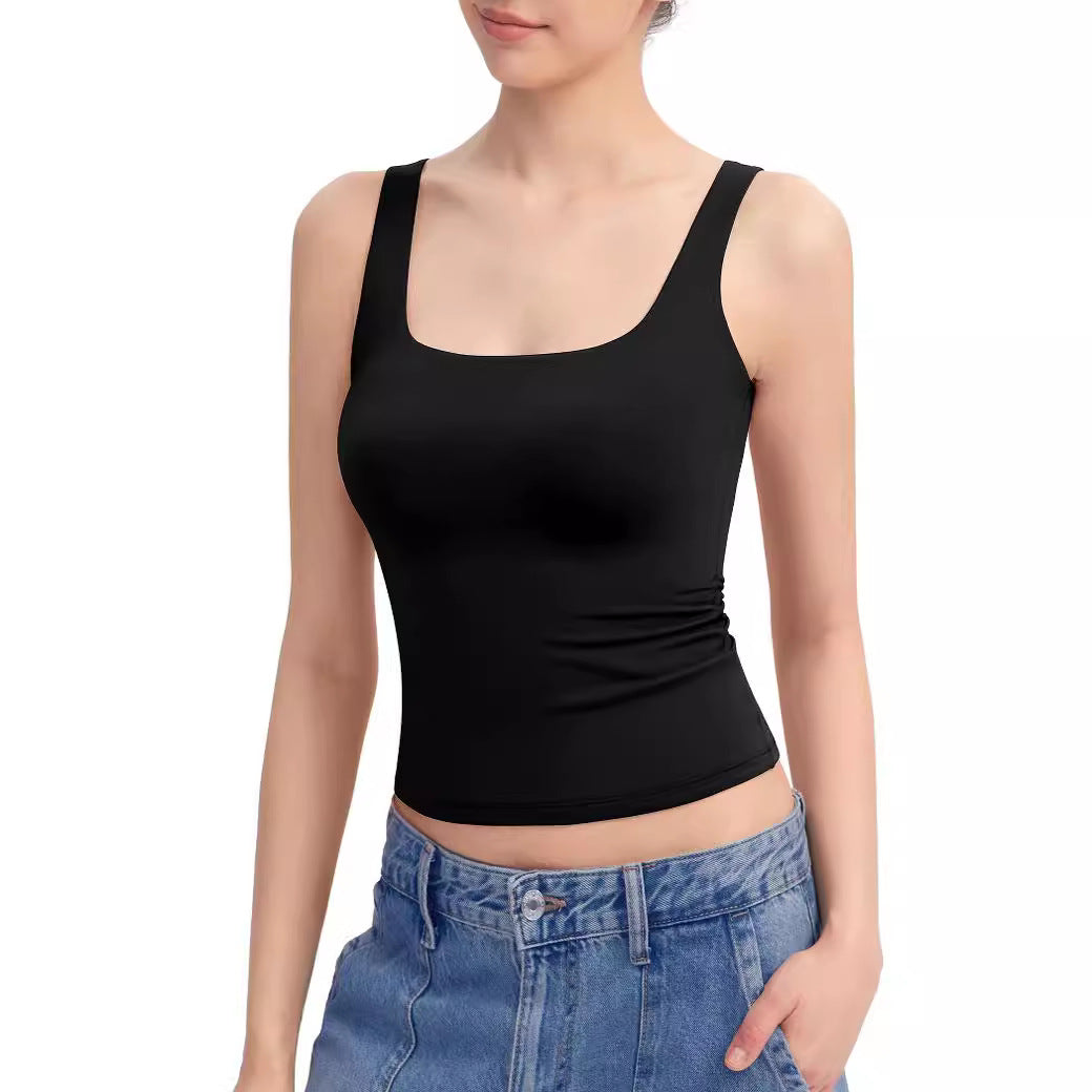 Sexy Sling Women's Square Collar Vest Sleeveless Top