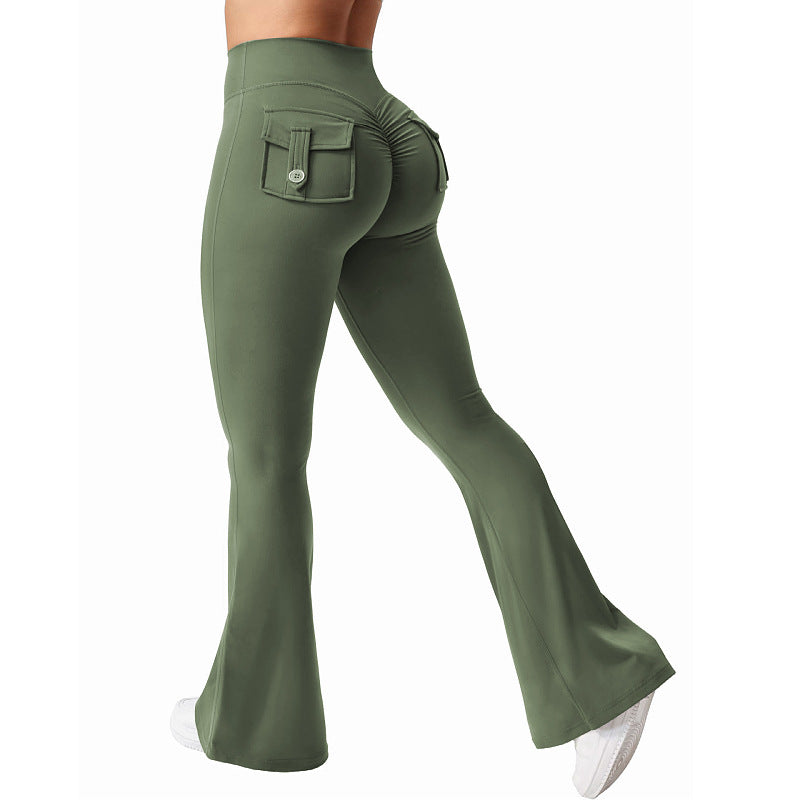 Flared Yoga Pants with Pockets