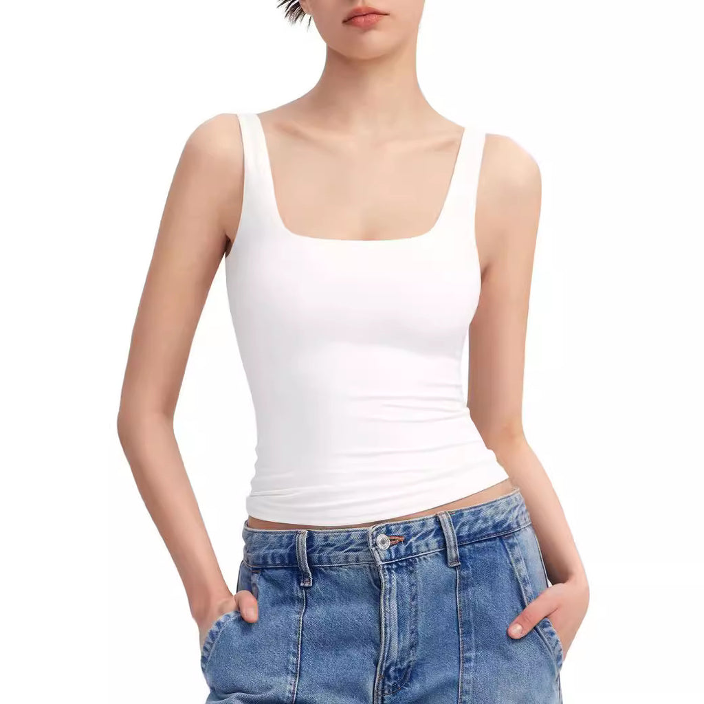 Sexy Sling Women's Square Collar Vest Sleeveless Top