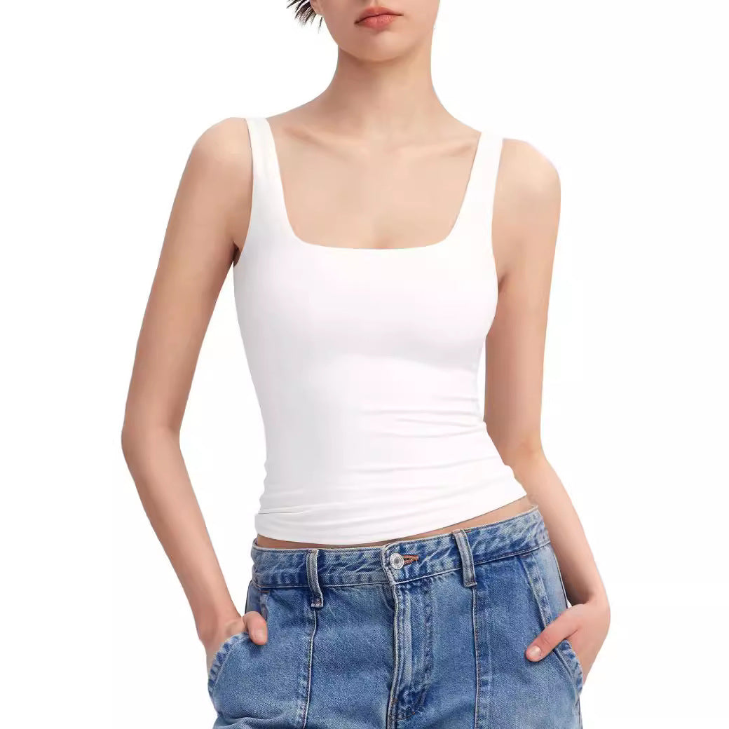 Sexy Sling Women's Square Collar Vest Sleeveless Top