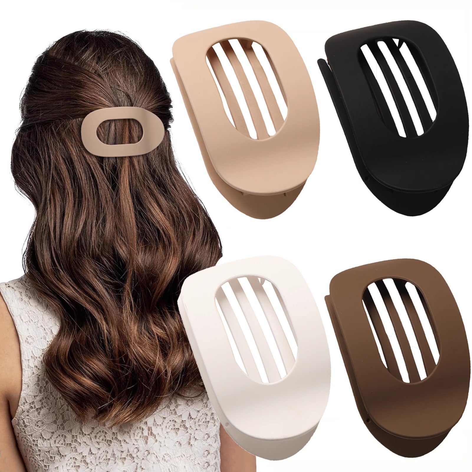 Matte oval flat clip