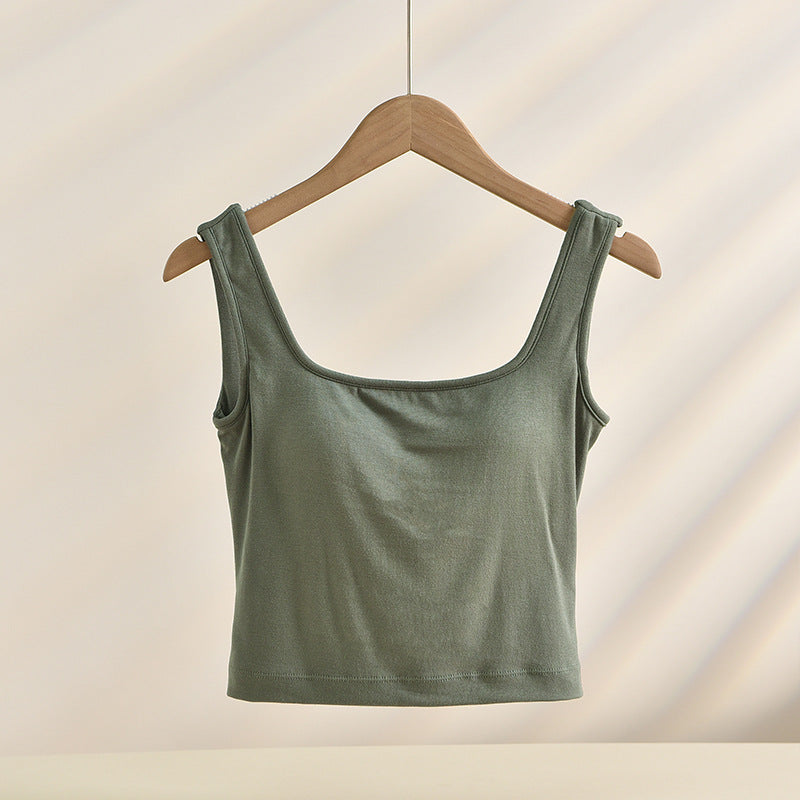 Padded sports bra with shoulder straps
