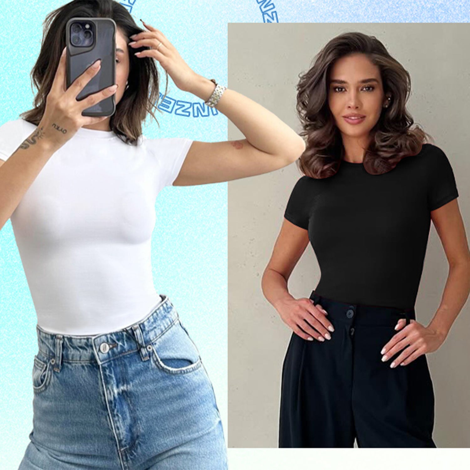 Round-neck one-piece short-sleeved shirt