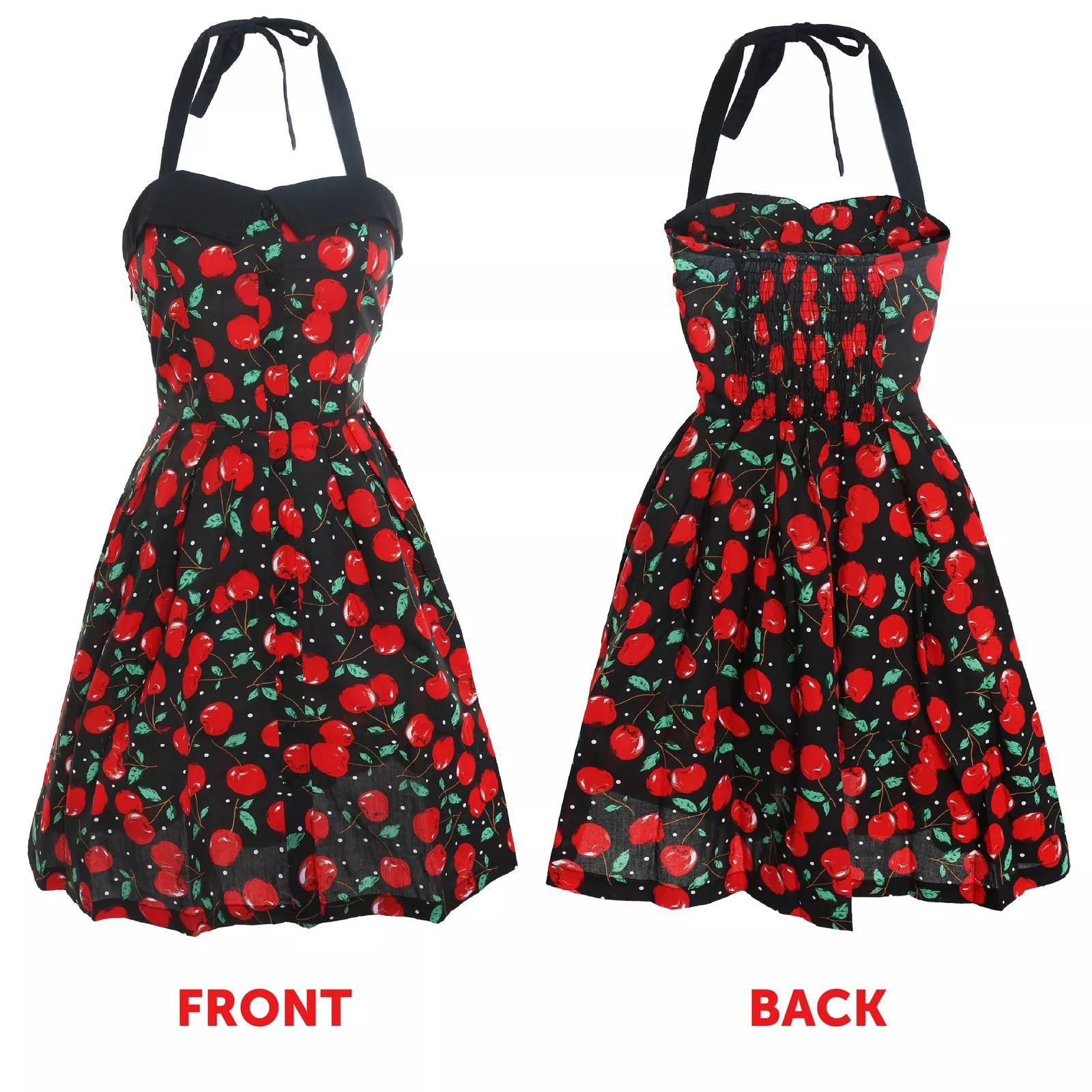 Summer Polka Dot Halter Neck Dress