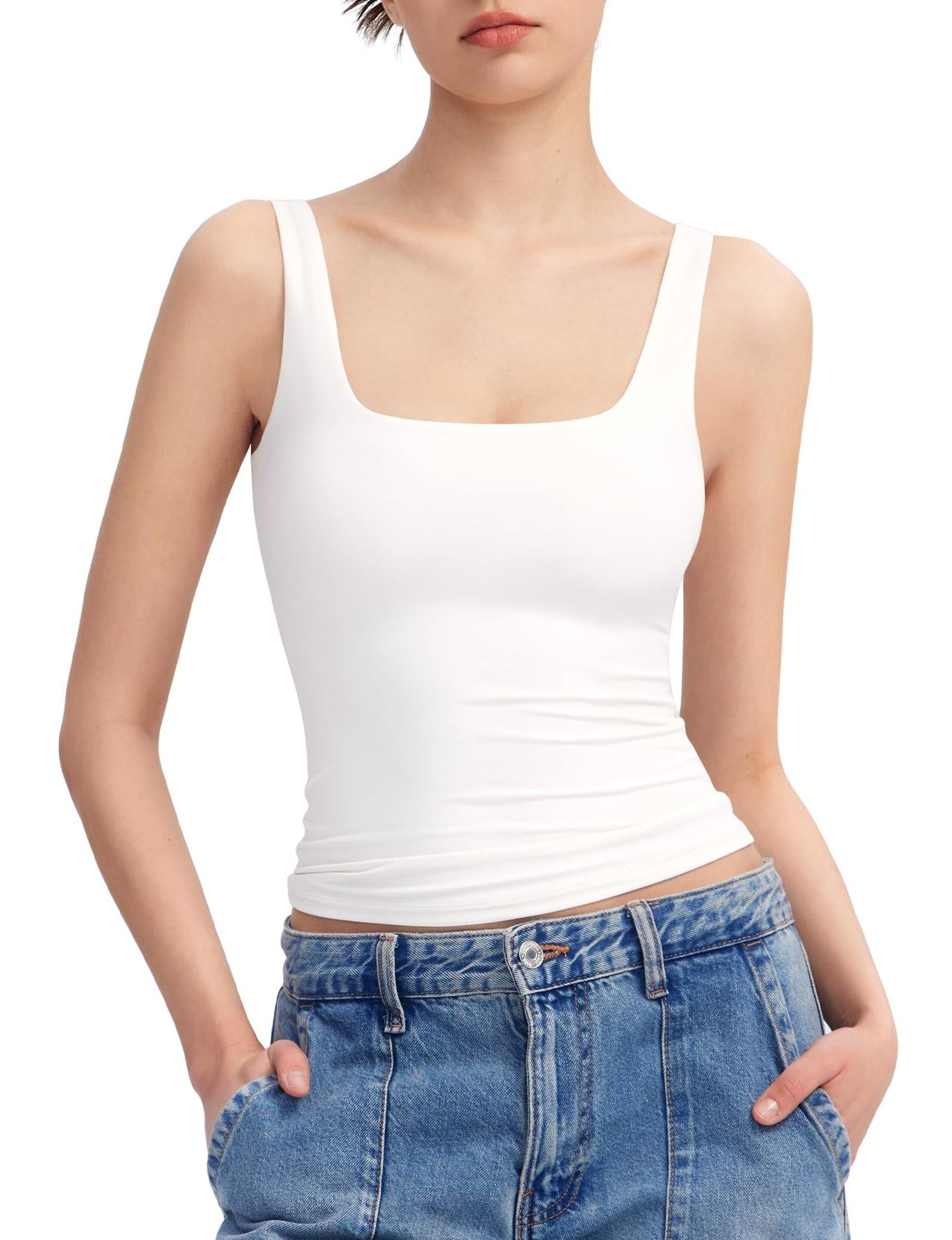 Sexy Sling Women's Square Collar Vest Sleeveless Top