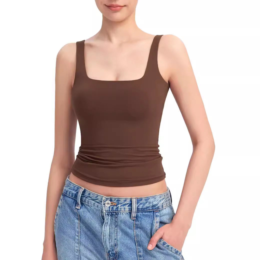 Sexy Sling Women's Square Collar Vest Sleeveless Top